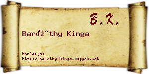 Baróthy Kinga névjegykártya